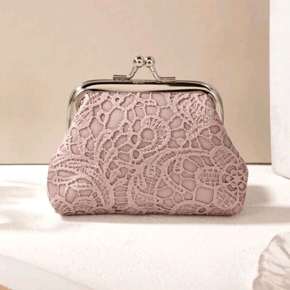 2/$21 *Brand New* Ladies Embroidered Pinkish Purple Coin Purse - Picture 1 of 5